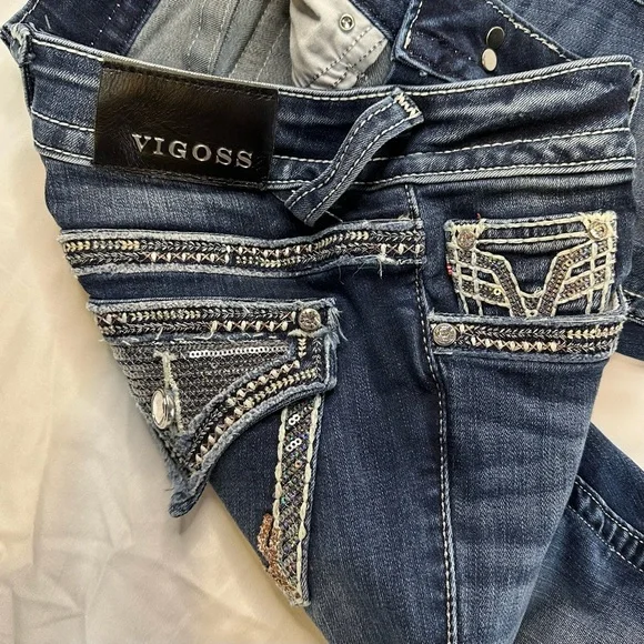 VIGOSS Skinny Bling Jeans Pants - Picture 4 of 16